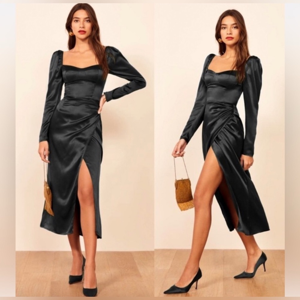 Reformation “Rey” Silk Dress